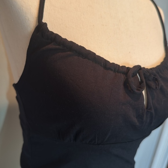 Cotton on Black Spaghetti Cami Strap Crop Top NWT S - Picture 3 of 12